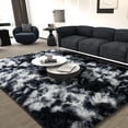 thumbnail image 5 of Socofuz Soft Washable Fluffy Rug, 5x7ft Black and White Shaggy Carpet for Bedroom Living Room Nursery, 5 of 7