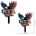 thumbnail image 3 of 2Pc Metal Memorial Day Yard Signs, 4th of July Outdoor Decor Patriotic Eagle Metal Garden Stakes, Independence Day Eagle Lawn Ornament, Weather-Resistant Iron Art, Garden Stake, 3 of 6