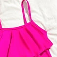 thumbnail image 5 of Ccpelsie Girls Swimsuit Bikini Set 2 Piece Bathing Suits Color Block Criss Cross Swimwear(Hot Pink,7-8 Years), 5 of 5