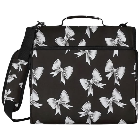 ALAZA Zipper Binder Bow Pattern 2 inch 3 Ring 500 Sheet Capacity Trapper Keeper File Folder Organizer Bag