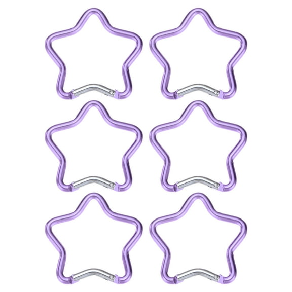 Uxcell Heart Shaped Snap Clip [6 Pack] - Keychain Clip Spring Snap Hook [Light Purple/Aluminum Alloy]