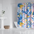 thumbnail image 2 of Multicolor Cartoon Floral and Leaf Pattern Shower Curtain 84"x72" ,Bathroom Decorative Shower Curtains Set with 12 Hooks,Modern Waterproof Washable Shower Curtain, 2 of 6