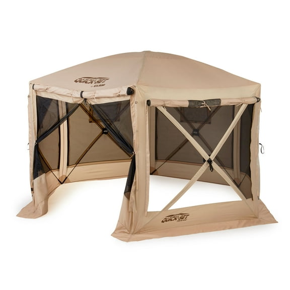 CLAM Quick-Set Pavilion 12.5 Foot Portable Outdoor Canopy Shelter, Tan