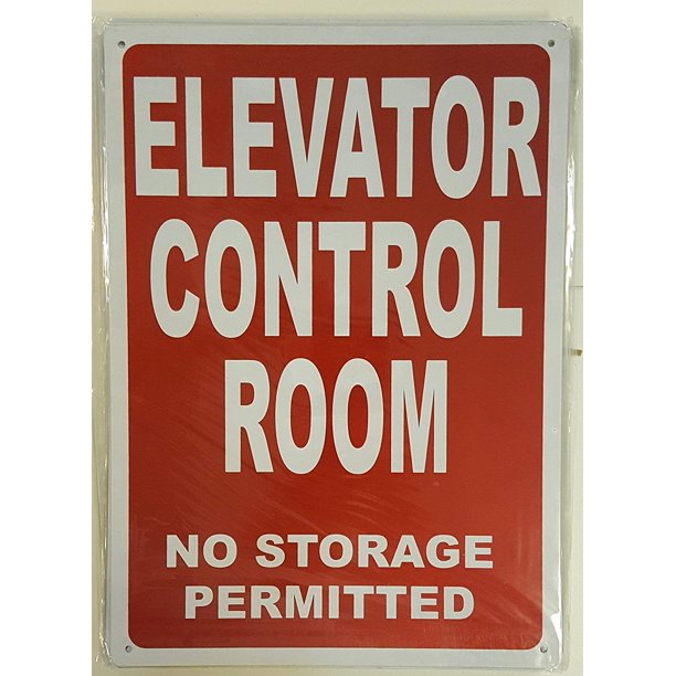 ELEVATOR CONTROL ROOM SIGN (Reflective, 10x14 , Rust Free, ALUMINIUM
