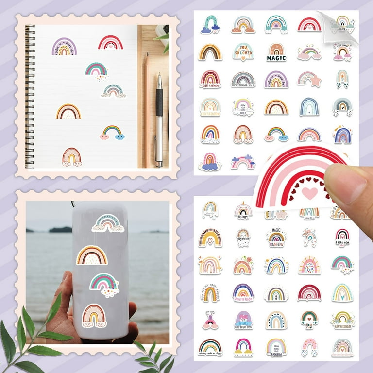 Skate Stickers Cool Sticker Cartoon Wind Rainbow Stickers Decorate Luggage  Notebook DIY Waterproof Stickers Sticker Album for Collecting Stickers  Reusable 