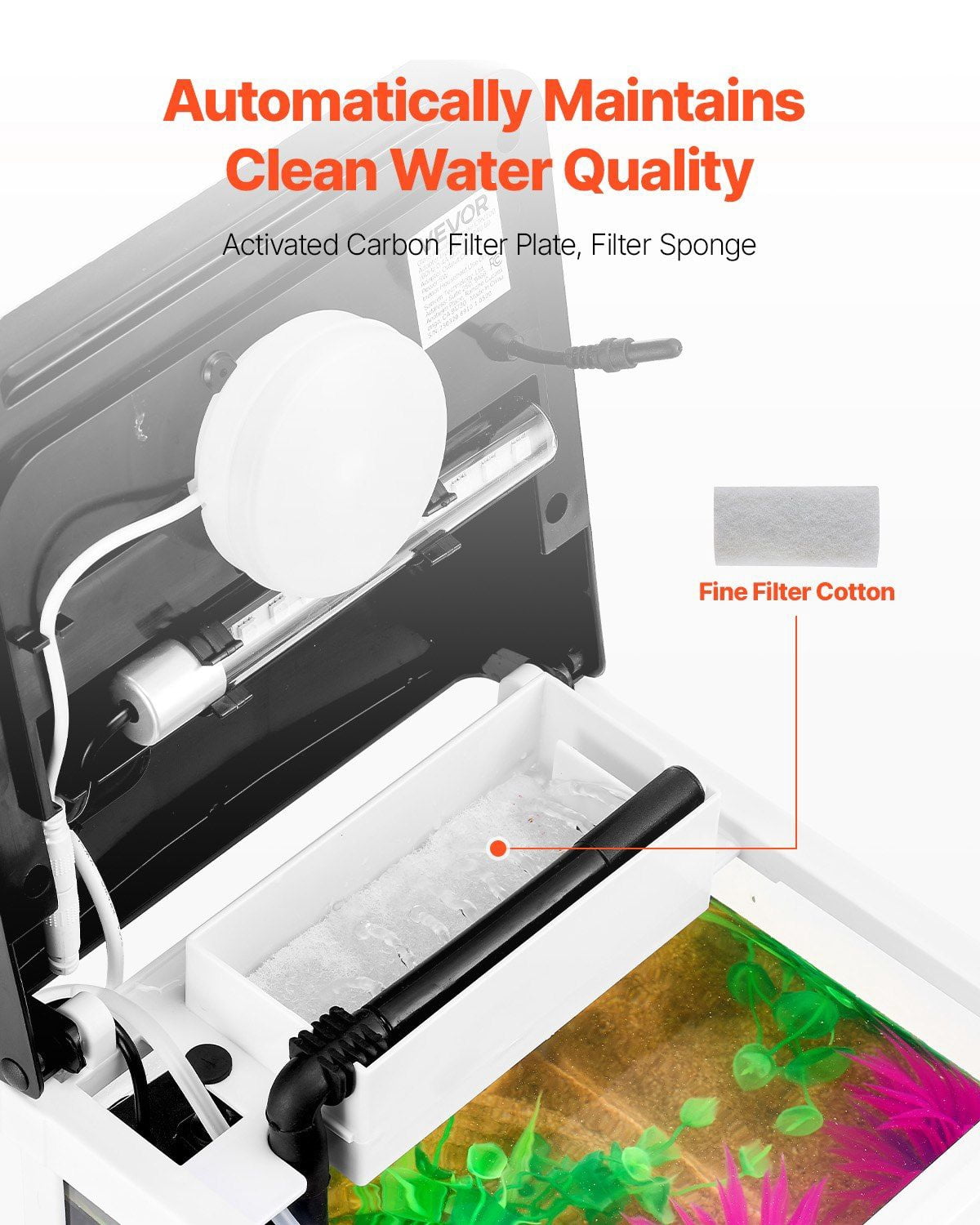 2 Gallon Fish Tank Aquarium LED Smart Square Clear Glass Aquarium with 7 Color Lighting, Self-Cleaning Filtration, Oxygenation, Water Circulation, Low-Noise Pump, High Definition Glass, for Beginners
