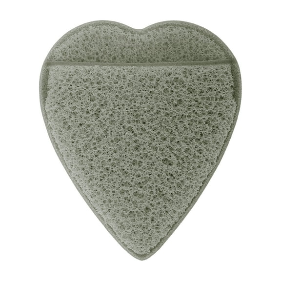 Unique Bargains 1 Pc Reusable Sponge Face Scrubber Heart Style for Removing Makeup 3.15"x2.76" Gray
