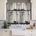 thumbnail image 2 of Abstract Curtain Valances Set Bear Family Forest Trees Natural Scenery Silhouette Kitchen Curtains 24&nbsp;inch Length Rod Pocket Valance and Tiers 3 Piece Set Small Bedroom Bathroom Laundry Decor, 2 of 9