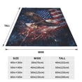 thumbnail image 4 of Majestic Bald Eagle Flannel Throw Blanket，Textured American Flag Blanket, Veterans Day Gift Flannel Blankets 50x40, 4 of 6