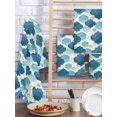 thumbnail image 2 of Blue Geometric Moroccan Kitchen Dish Towels for Drying Dishes Set of 3, Abstract Art Blue Ombre Modern Waffle Weave Microfiber Hand Tea Bathroom Towels Quick Dry & Absorbent Towel 15.7x23.6, 2 of 7