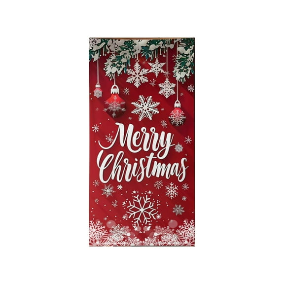 Cheapark 6.66x2.99 Ft Christmas Santa Claus Door Cover - Wrinkle-Resistant Gift Delivery Print Backdrop, Vibrant Holiday Party Atmosphere Decor for Indoor Outdoor Home Entryway