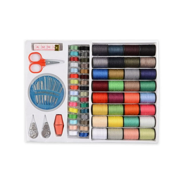 Baohd 64Spools Assorted Colors Sewing Threads Set Sewing Tools Kit Needle Box Color Random