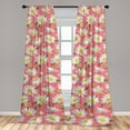 thumbnail image 2 of Springtime Window Curtains, Romantic Concept Watercolor Style Drawn Daisy Chamomile Print, Lightweight Decor 2-Panel Set with Rod Pocket, Pair of - 28"x95", Off White Mustard and Coral, by Ambesonne, 2 of 3