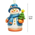 thumbnail image 3 of Zhourta Christmas Blue Snowman Ornament Hanging Decoration for Christmas Tree 2D Acrylic Flat Ornament 3 Inch, 3 of 6