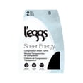 thumbnail image 2 of L'eggs Women's Sheer Energy Medium Leg Support Sheer Tights Control Top No-Roll Waistband Sheer Toe, 2 Pair, 2 of 9