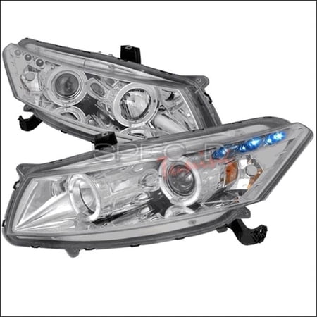 Spec-D Tuning Halo Housing Projector Headlight for 08 to Up Honda Accord - Chrome - 16 x 19 x 33 in.