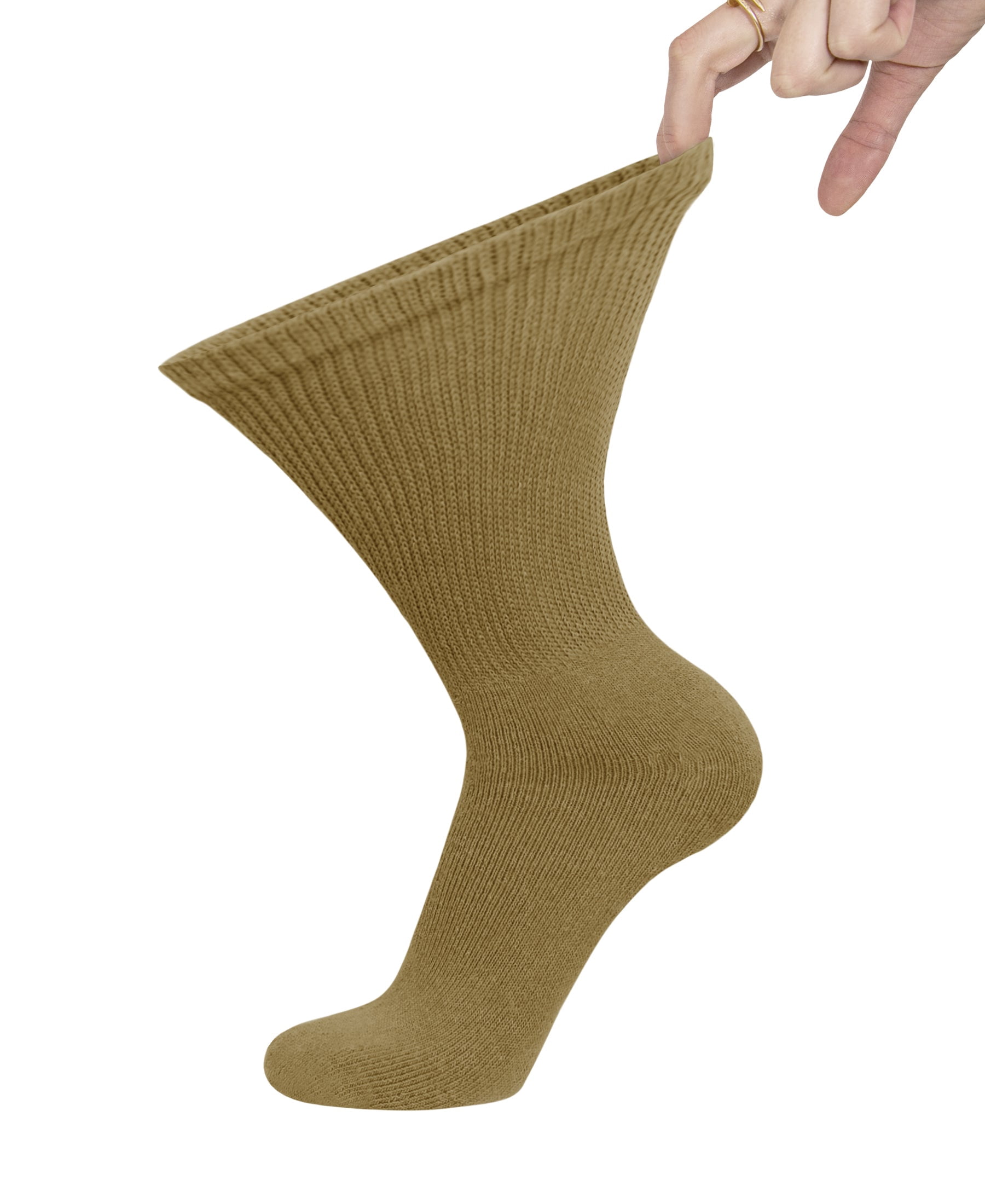 Chaussettes Grande Taille 45-49 Pour Diabétiques - Non Élastiquées - Marron Clair/Foncé - Neuves