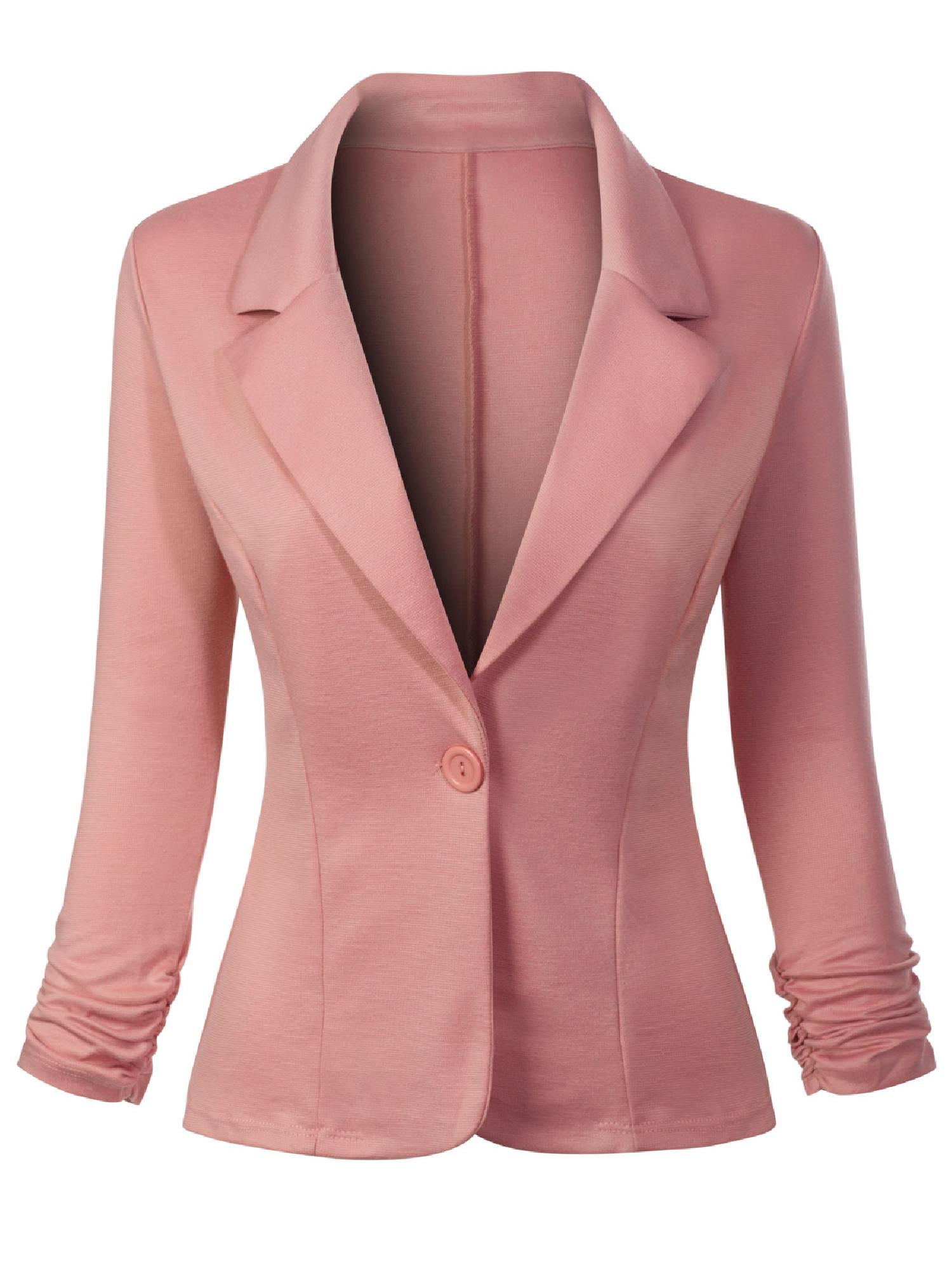 MixMatchy Womens Classic Casual Solid Long Sleeve Knit Blazer