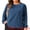 Blue, variant on DARING DIVA Women's Plus Crew Neck Pleated Blouse 1X Burgundy