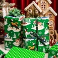 thumbnail image 4 of Dog Christmas Wrapping Paper Roll, Green Wrapping Paper, Reversible Elegant Skiing Puppy and Polka Dot Design Kid Christmas Gift Wrap Paper for Winter Holiday, Dog Lover (17 Inch X 33 Feet), 4 of 13