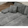 thumbnail image 6 of Aukfa 79.5" Oversized Double Chaise Lounges Sofa, Plush Corduroy Sectional with Storage Armrests, Memory Foam Loveseat Sleeper Sofa Couch for Living Room/Bedroom, Gray, 6 of 7