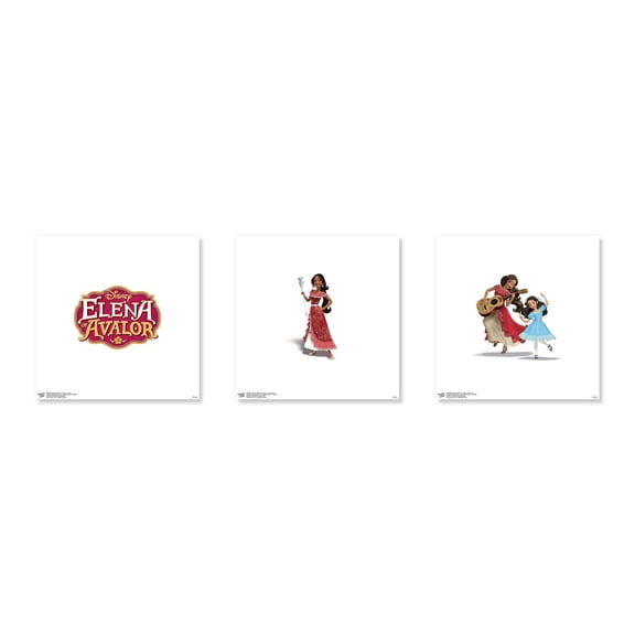 Gallery Pops Disney Elena of Avalor - Princess Elena Wall Art Bundle (3-Pack), Unframed Version, 12" x 12"