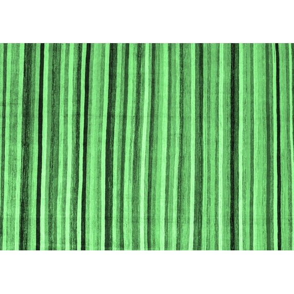 Ahgly Company Indoor Rectangle Abstract Emerald Green Modern Area Rugs, 8' x 10'