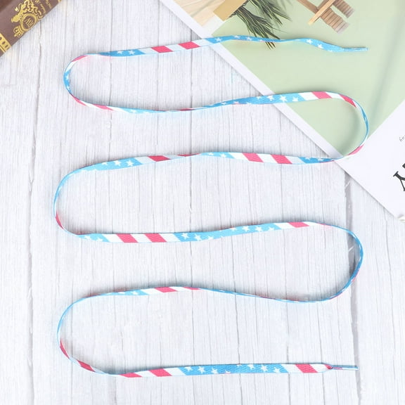 Kitandove Pattern Shoe Laces Colorful Polyester 2 Pair 140x0.3in