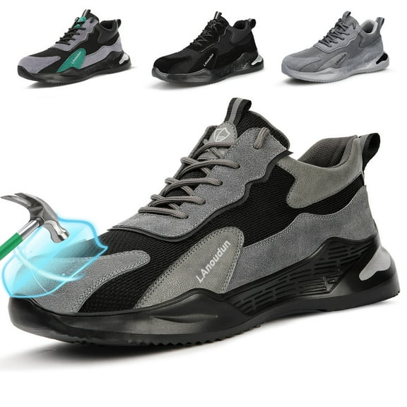 LAoutun Steel Toe Shoes for Men Safety Work Shoes Indestructible Sneakers Lightweight Work Shoes