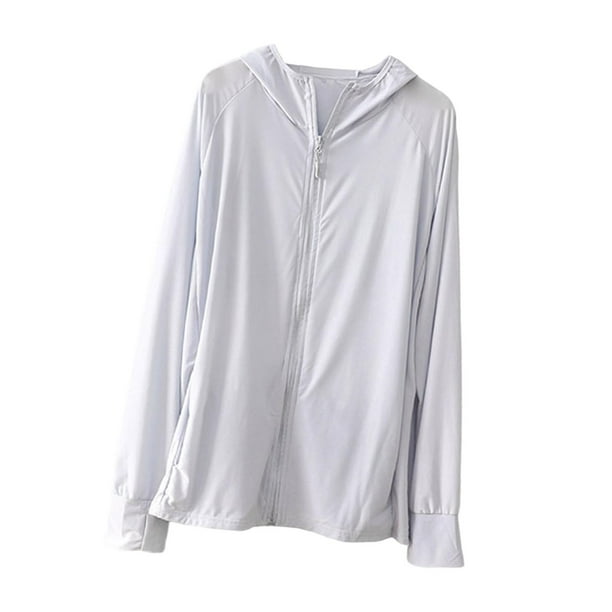 Sudadera con capucha Yuyangstore Ropa de protección solar para mujer Chaqueta de manga larga larga Azul