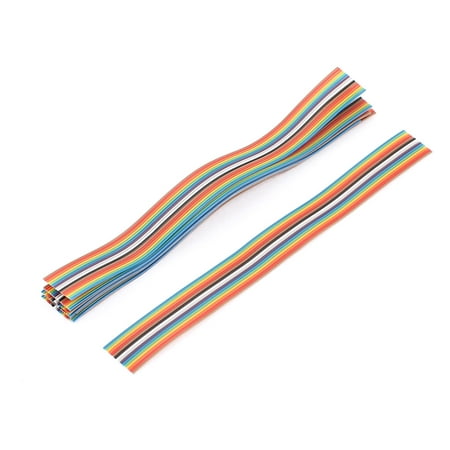 Unique Bargains 9 Pcs 200mm Long 16-Pin Rainbow Color Flat Ribbon Cable IDC