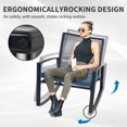 thumbnail image 5 of Outdoor Patio Bistro Metal Rocking Conversation Set with Table, Weatherproof Rope & Steel, Removable Cushion Covers, Anti-Tip Rocking Chairs for Balcony Porch, 5 of 7