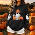 thumbnail image 2 of Cmtiyu Halloween Hoodies for Women, Baggy Ghosts Printing Long Sleeve Drawstring Pullover Sweatshirts, Casual Party Hoodies With Pocket, S-2XL, 2 of 7