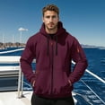 thumbnail image 4 of Puliio Mens Zipper Hoodies Autumn Winter Fashion Design Solid Color Fall Sleeved Drawstring Hooded Sweatshirt Casual Outdoor Zip Up Pocket Hoody Pullover Tops, 4 of 8