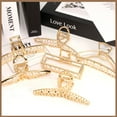 thumbnail image 6 of Style-Carry 6 Pcs Large Metal Hair Claw Clips for Thick Hair, Non-Slip Gold Color Jaw Clamps, Fashion Styling Hair Accessories for Women Girls, 6 of 12