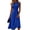 Blue, variant on Women's Round Neck Cocktail Dress, Plain Color High Rise Prom Dress, Vintage Flowy Layered Skater Dress for Evening Dinner