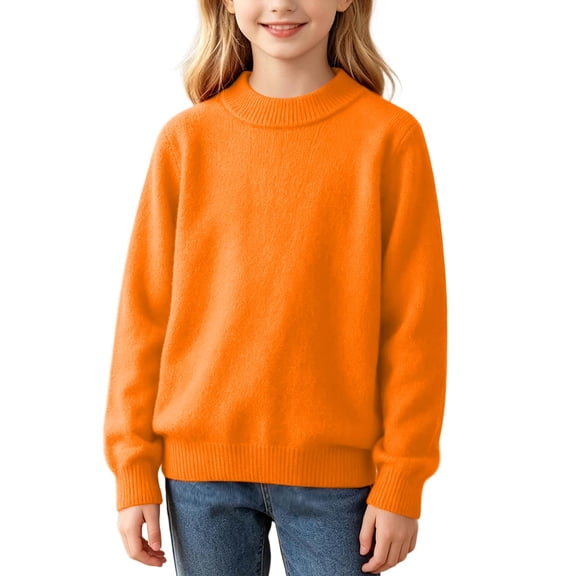 Guluxicc Kids Girls Turtleneck Cable Knit Sweater Long Sleeve Chunky Pullover Sweaters Fall Winter Loose Tops 3-8 Years