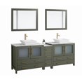 thumbnail image 5 of Vanity Art 84" Double Sink Freestanding Bathroom Vanity Set with Engineered Marble Top and Mirror, 5 of 9
