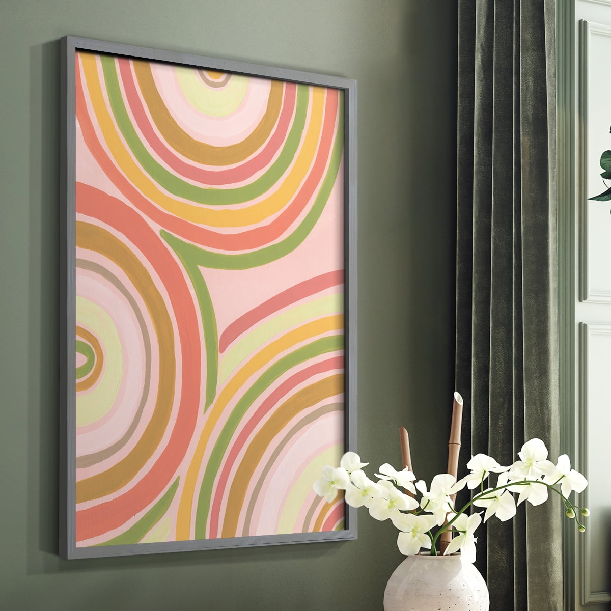 Abstract Rainbow II in Paper Solid Wood 11 x 14 Framed Print