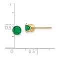 thumbnail image 3 of Auriga Fine Jewelry 14K Yellow Gold 5mm Emerald Stud - May Earrings for Women, 3 of 6
