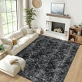 thumbnail image 4 of Gaderth 5x7 Living Room Rug, Non Slip Washable Area Rug for Bedroom, Modern Geometric Distressed Diamond Farmhouse Carpet, Low Pile Soft Stain Resistant Floor Rug for Office Nursery, 4 of 9