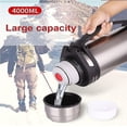 thumbnail image 3 of Termo grande de 1200-4000ml, frascos de vacío, taza térmica de agua aislada de acero inoxidable con correa, 48 horas de aislamiento, 3 of 5