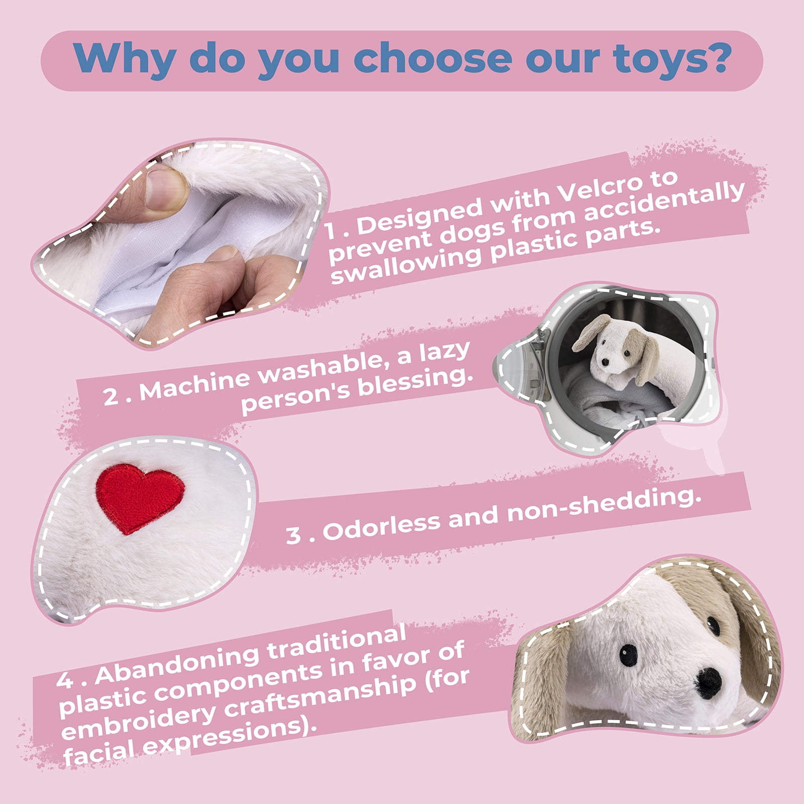 Heartbeat Puppy Toy for Dogs, Heartbeat Stuffed Animal for Anxiety Relief Calming Aid, Heartbeat Stuffed Toy for Behavioral Aid Crate Kennel Training, Puppy Essentials White