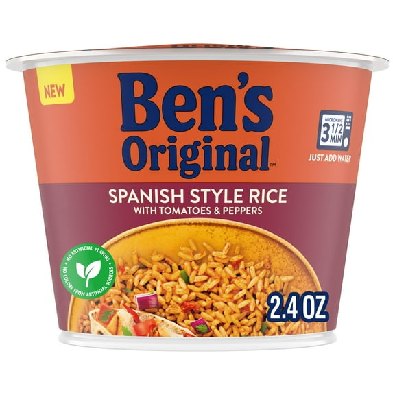 BEN'S ORIGINAL Spanish SCH4 Style Rice Single Serve Cup, Snack or Side, Microwave in 3.5 Minutes, 2.4 oz (Pack of 8)