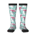 thumbnail image 2 of Picia Women Crew Soft Moisture-wicking Socks Flamingo Pattern Design Cotton Socks, One Size fit All, 2 of 9