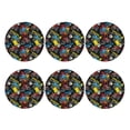 thumbnail image 2 of Honeii Monster Car Print Leather Coaster Set of 6, Ideal for Safeguarding Your Furniture from Drinks Spills and Effortless Cleanup,Round Shape, 2 of 7