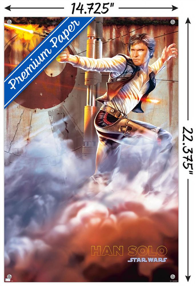 Star Wars: Original Trilogy - Han Solo Wall Poster with Pushpins, 14.725" x 22.375"