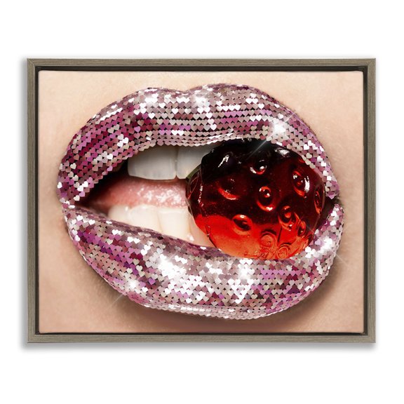 Stupell Industries Art Deco Glam Biting Candy Brown Floating Frame Canvas Art, 21 x 17, by Ziwei Li