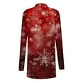 thumbnail image 3 of Christmas Outfits Lightweight Cardigan Sweater for Women Xmas Printed Open Front Plus Size Long Sleeve Blouse Outwear (2XL, Red C-Xmas), 3 of 4