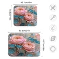 thumbnail image 3 of Wobogo Pink Rose Blue Dragonfly Kitchen Drying Mat Heat Resistant Drainage with Non-Slip Rubber Backing Hides Stains Super Absorbent Easy to Clean 16×18in, 3 of 8